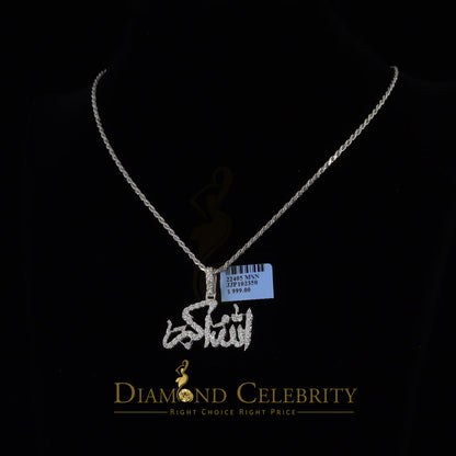 Diamondcelebritees  White 925 Sterling Silver with Allah-hu-Akbar Pendant 5.70ct Moissanite