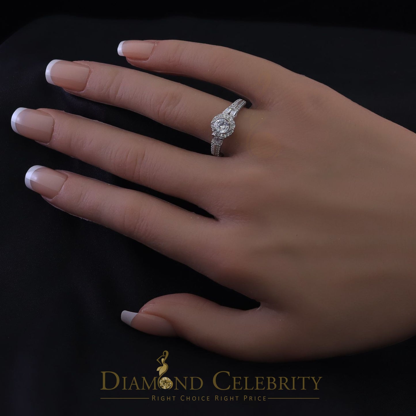 DiamondCelebritees 1.75ct Cubic Zirconia White Sterling Silver Men's/ Women Engagement Rings Size 7.5