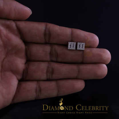 DiamondCelebritees  925 Sterling White Silver 1.03ct Cubic Zirconia Square Women's Stud Earrings