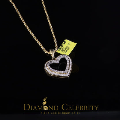 DiamondCelebritees  Real 0.10ct Diamond Sterling Silver HEART Yellow Charm Fashion Necklace Pendant