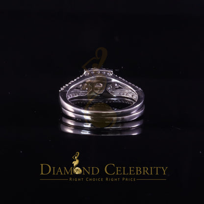 DiamondCelebritees 1.75ct Cubic Zirconia White Sterling Silver Men's/ Women 2PC Bridal Rings Size 7