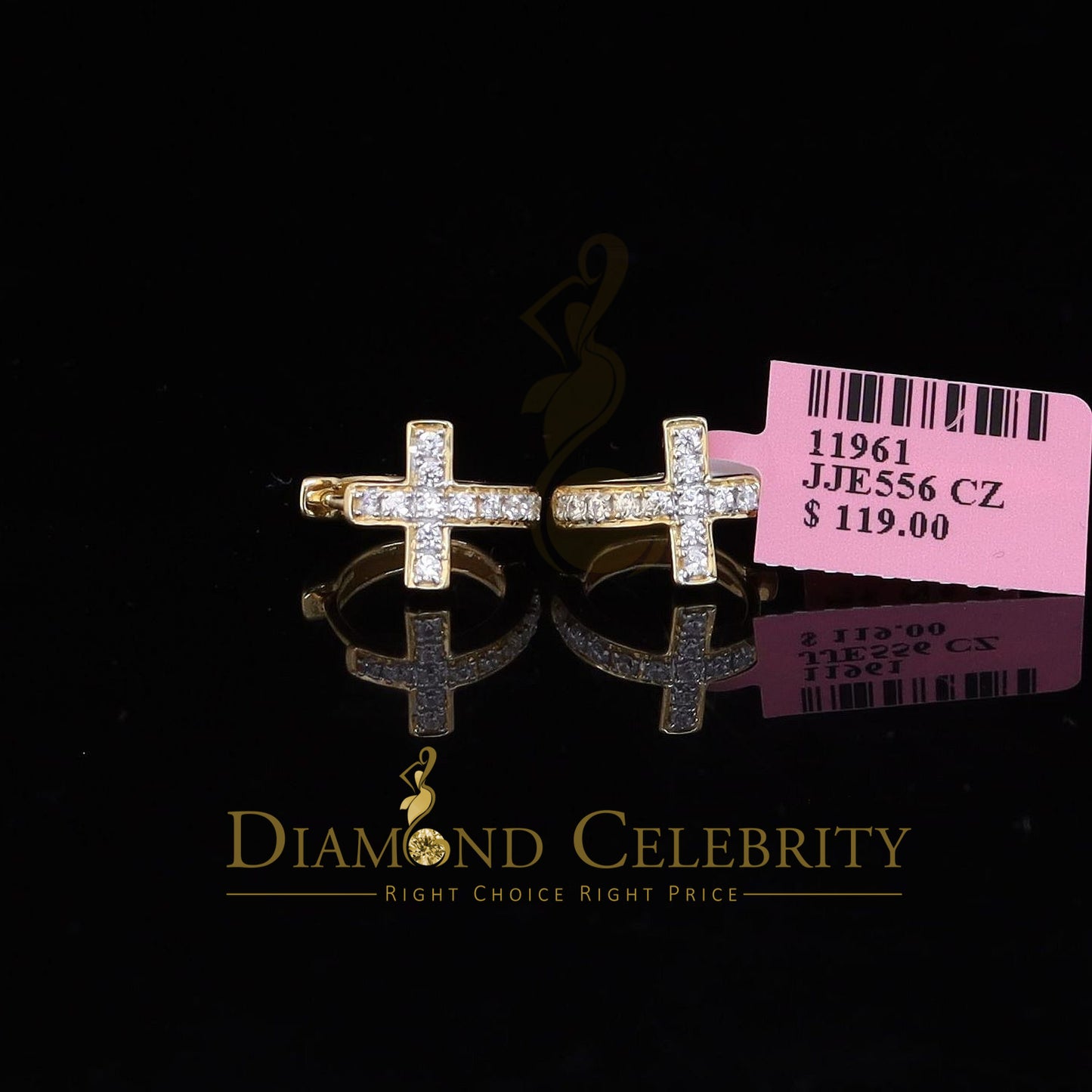 DiamondCelebritees  Yellow 925 Sterling Silver 0.72ct Cubic Zirconia Women's & Men's Hoop Earrings