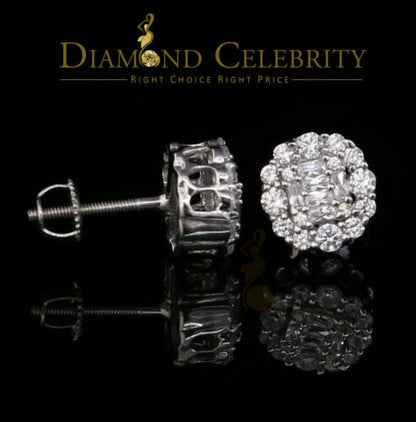 DiamondCelebritees  Hip Hop 0.94ct Cubic Zirconia 925 White Sterling Silver Women's Flower Earring