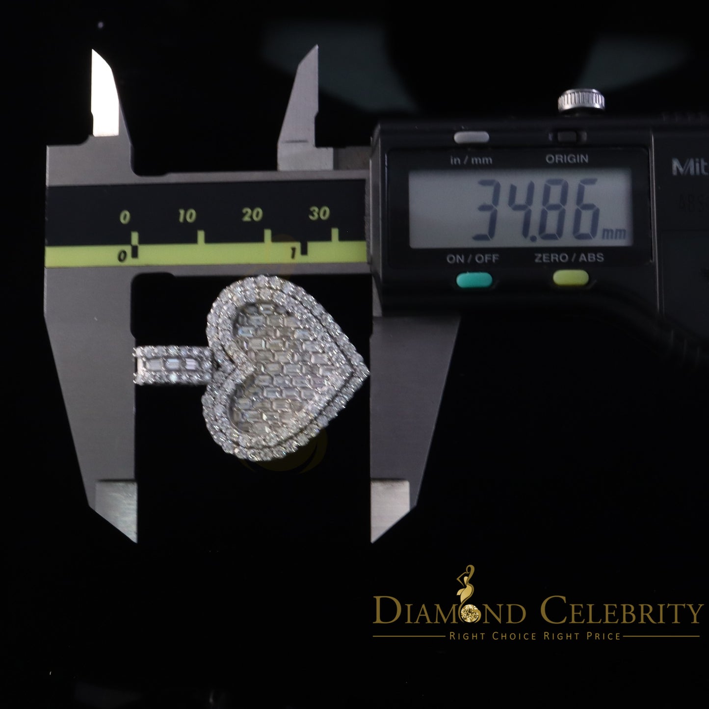 Diamondcelebritees  Silver White Heart Pendant 7.50ct VVS D Clr. Baguette Moissanite for Women's