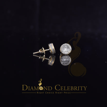DiamondCelebritees 925 Sterling Yellow Silver 0.20ct Diamond Men's & Womens Style Round Earrings