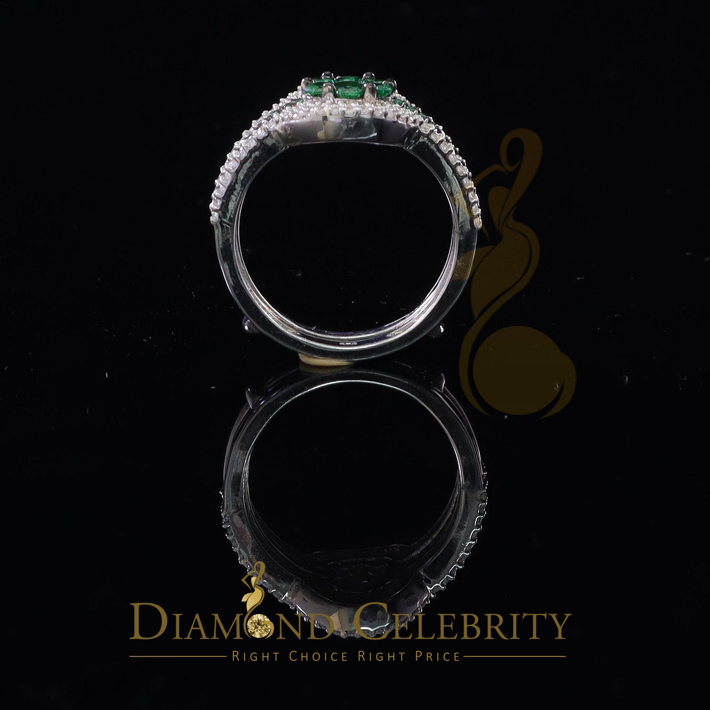 DiamondCelebritees 925 Sterling White Silver 2.50ct Floral Shape Cubic Zirconia Women's Ring Size 7