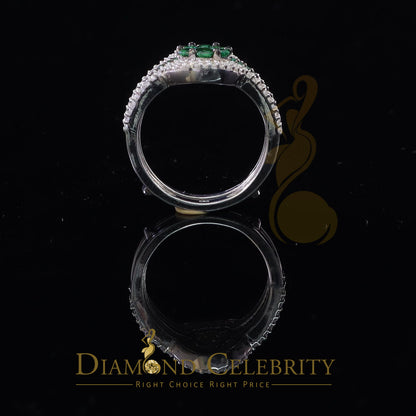 DiamondCelebritees 925 Sterling White Silver 2.50ct Floral Shape Cubic Zirconia Women's Ring Size 7