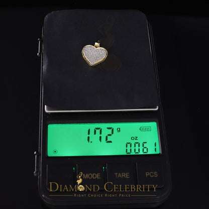 DiamondCelebritees  Real 0.25ct Diamond 925 Sterling Silver HEART Charm Necklace Yellow Pendant