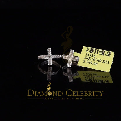 DiamondCelebritees 0.15ct Diamond 925 Sterling Silver White Hoop Stud Earring For Men's / Women's