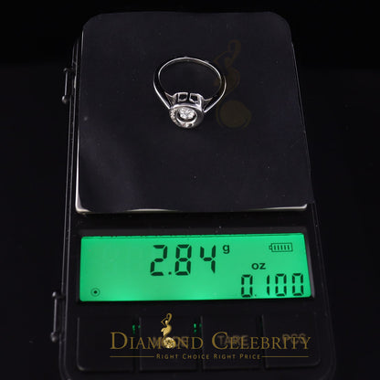 DiamondCelebritees 925 Sterling White Silver Cubic Zirconia Round Women's Ring Size 7.5