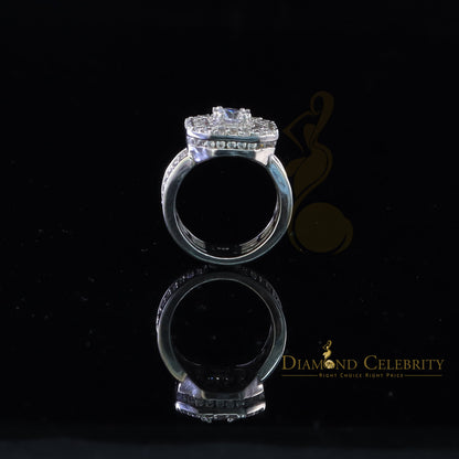 DiamondCelebritees 925 silverJewelry White 8.25 ct Cubic Zirconia Wide Octagon Men Ring Size 7.5