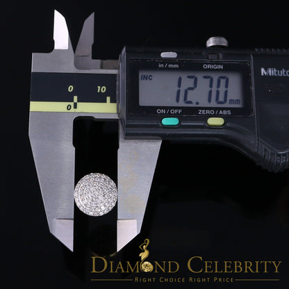 DiamondCelebritees 10K Real Yellow Gold Real Diamond 1.25CT Men's/Women's Stud Round Earring