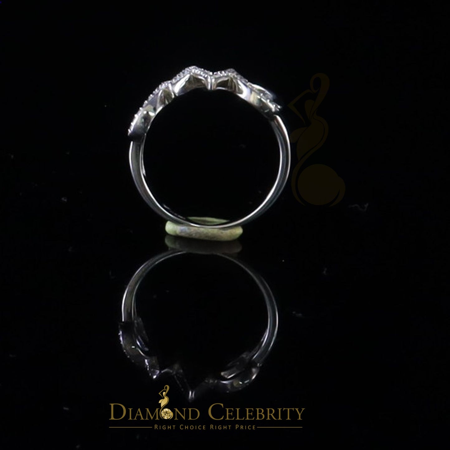 DiamondCelebritees Diamond Celebrity 0.50ct Cubic Zirconia White Silver Womens Hearts Ring Size 8