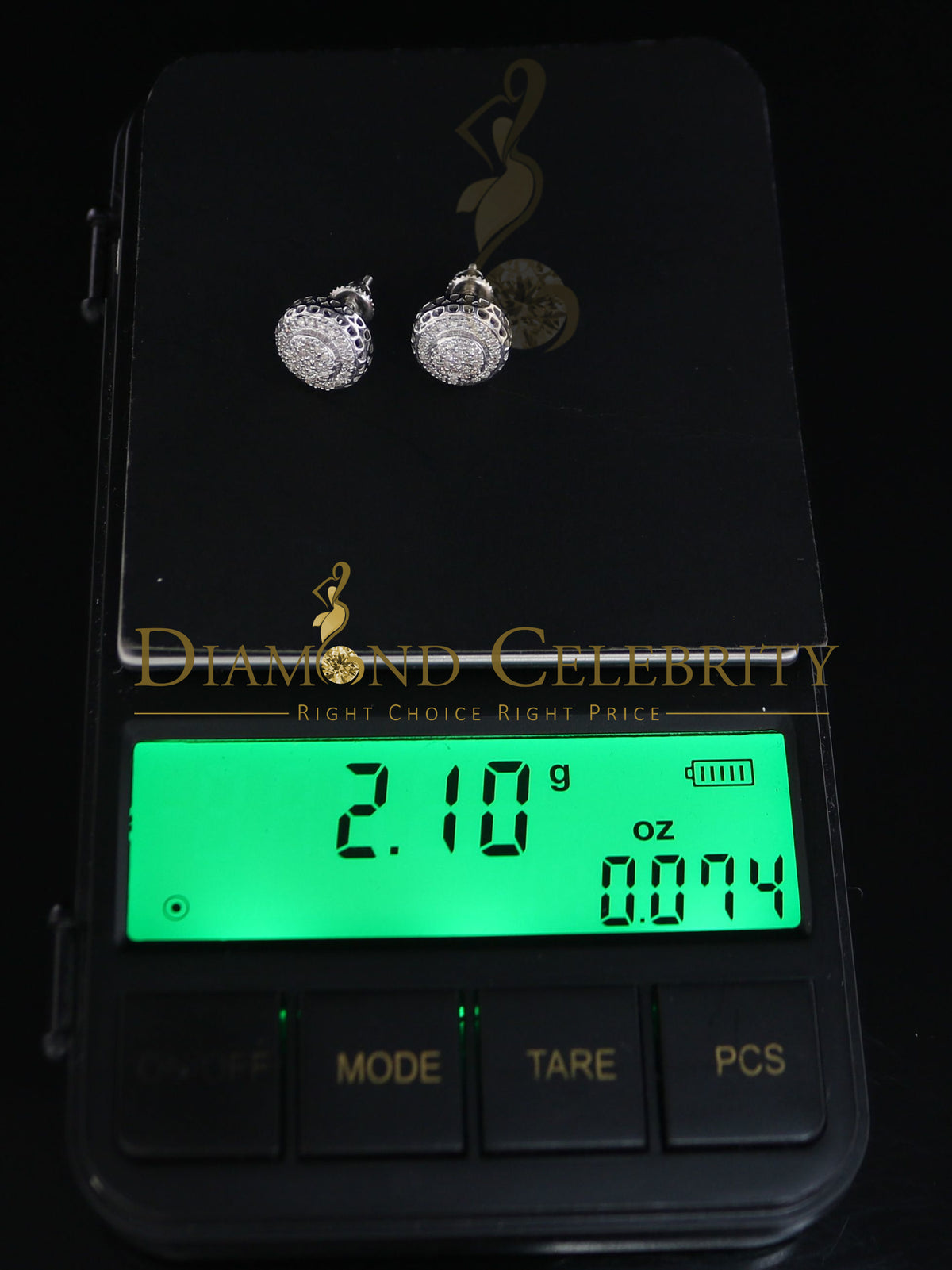 DiamondCelebritees 925 Sterling Silver 0.20ct Diamond For Women's/ Men's White Stud Round Earrings
