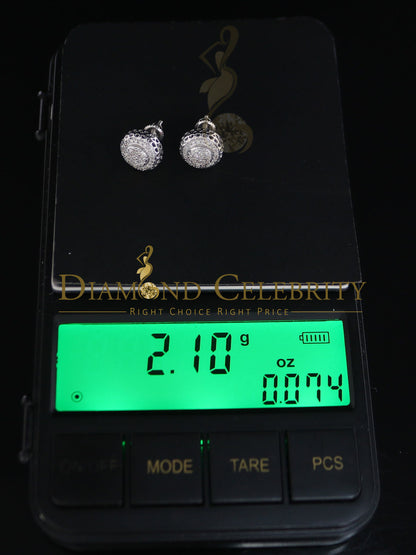 DiamondCelebritees 925 Sterling Silver 0.20ct Diamond For Women's/ Men's White Stud Round Earrings