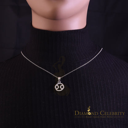 DiamondCelebritees 0.70ct Cubic Zirconia White Silver CANCER JULY Month Pendant Men's & Women's