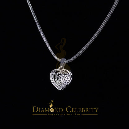 DiamondCelebritees  Promise White Sterling Silver HEART Shape Pendant with 0.87ct Cubic Zirconia