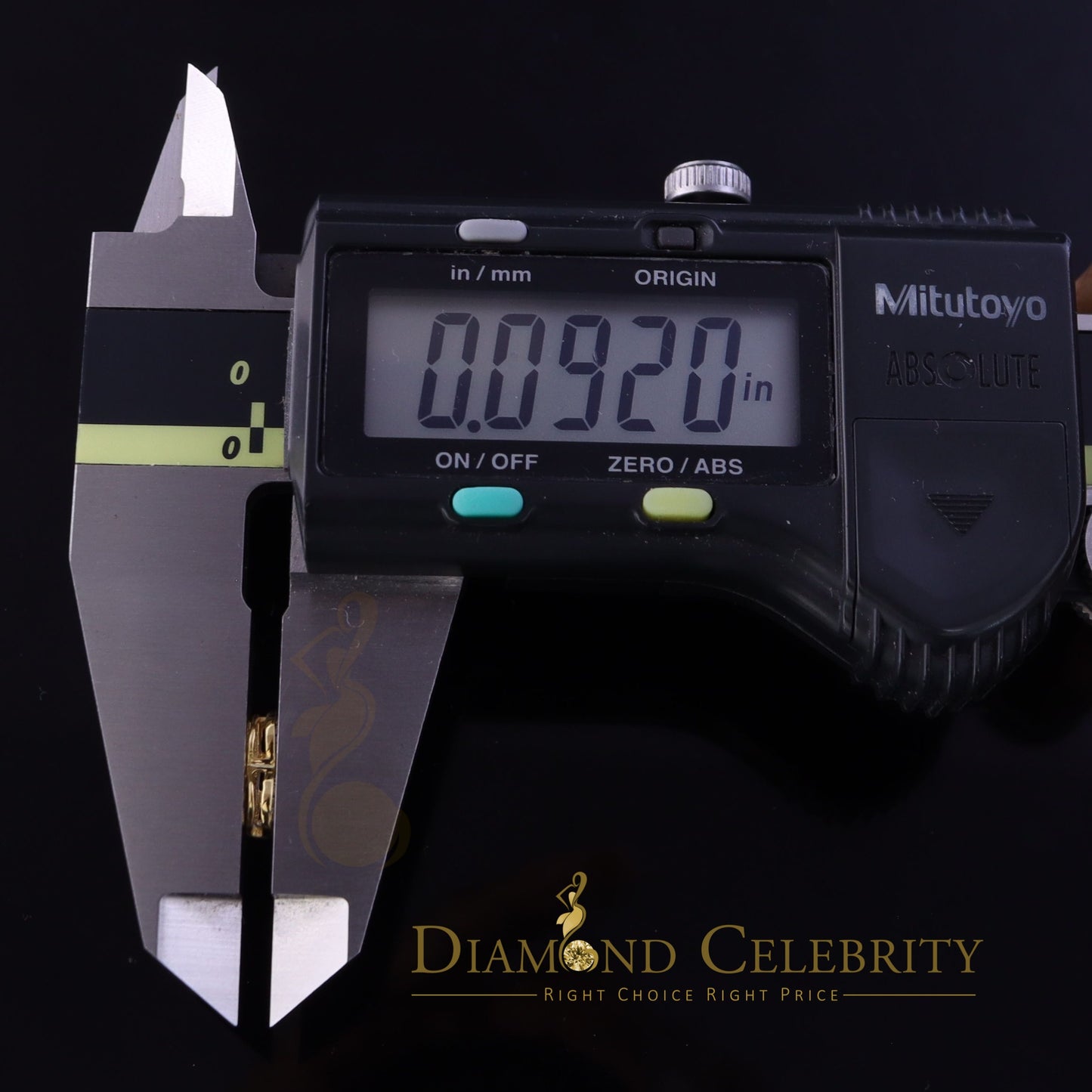 DiamondCelebritees Real 10K Yellow Gold Heart Round Stud 8.58mm Earrings with Real 0.25CT Diamonds