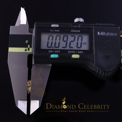 DiamondCelebritees Real 10K Yellow Gold Heart Round Stud 8.58mm Earrings with Real 0.25CT Diamonds