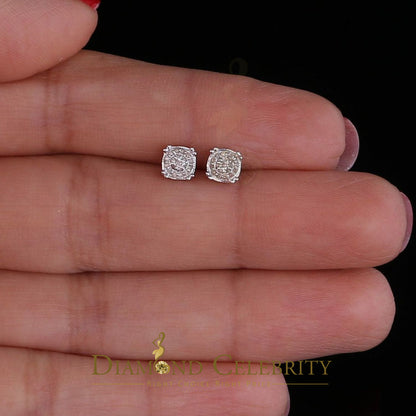 DiamondCelebritees 0.10 ct Diamond 925 Sterling Silver White For Men's & Women's Round Earrings