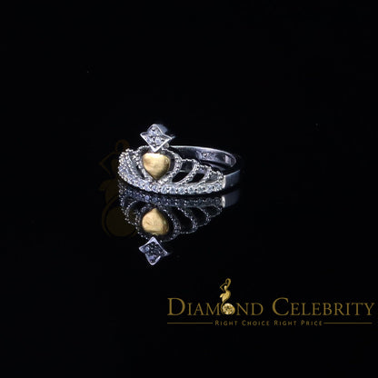 DiamondCelebritees 0.36 ct Cubic Zirconia 925 Sterling White Silver Crown Womens/Men's Ring Size 7