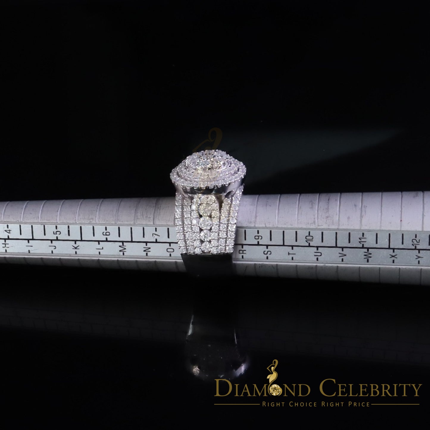 DiamondCelebritees 925 Silver Moissanite Cluster Stone Shape White 4.00ct VVS 'D' Rings SZ 8 Men's