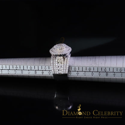 DiamondCelebritees 925 Silver Moissanite Cluster Stone Shape White 4.00ct VVS 'D' Rings SZ 8 Men's