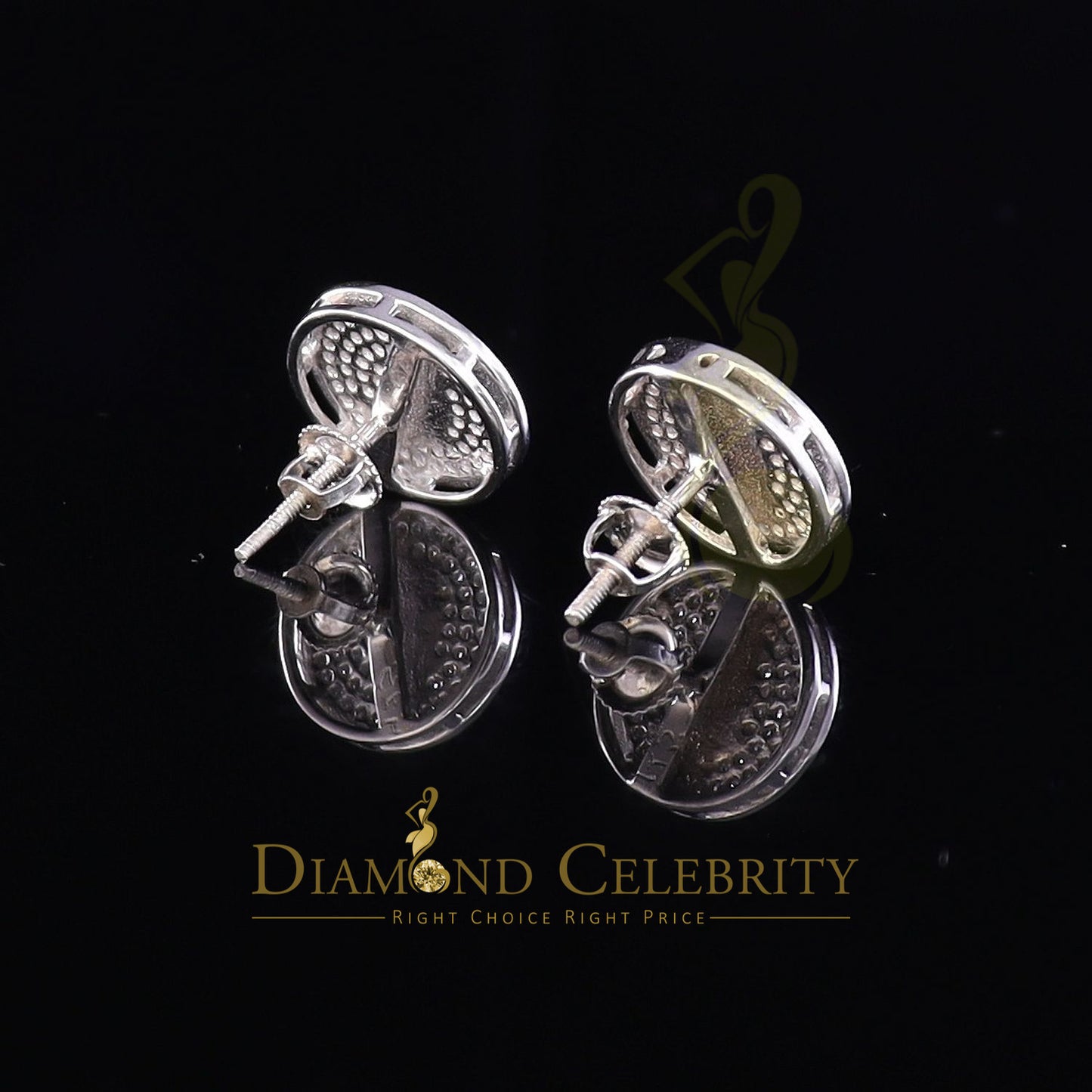 DiamondCelebritees 0.33ct Diamond 925 Sterling Silver White Round Earrings For Ladies & Gent's