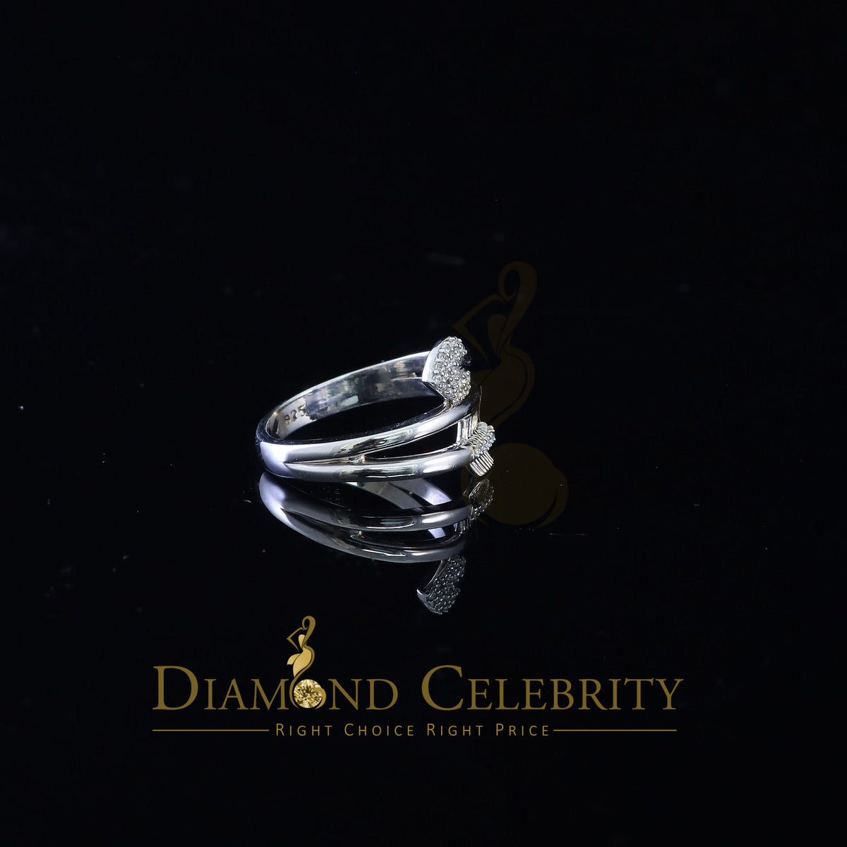 DiamondCelebritees 0.59ct Cubic Zirconia 925SterlingWhiteSilver Arrow Womens/Men's Ring Size 8