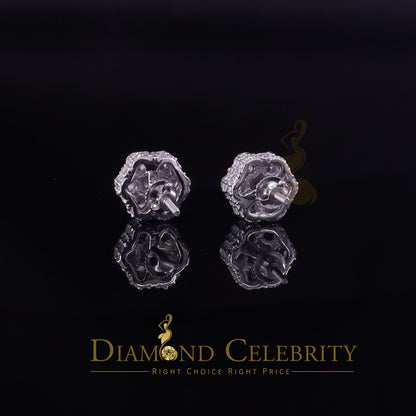 DiamondCelebritees  2.00ct Cubic Zirconia 925 White Silver Sterling Hip Hop Floral Women's Earrings