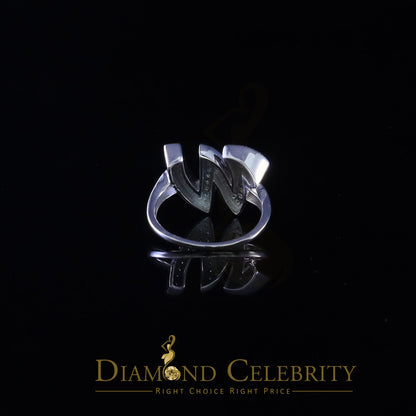 DiamondCelebritees Cubic Zirconia 0.40ct Alphabet W Women's White Silver Ring Size 7