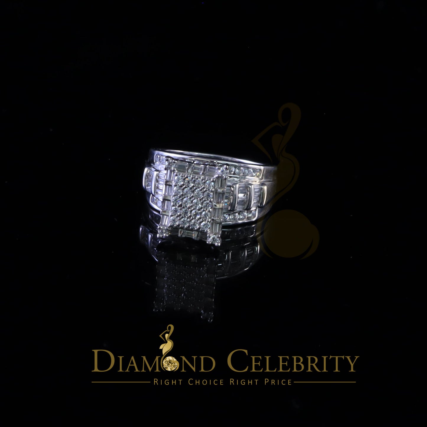 DiamondCelebritees 925 White Square 2.36 ct Cubic Zirconia Silver Womens Engagement Ring Size 8
