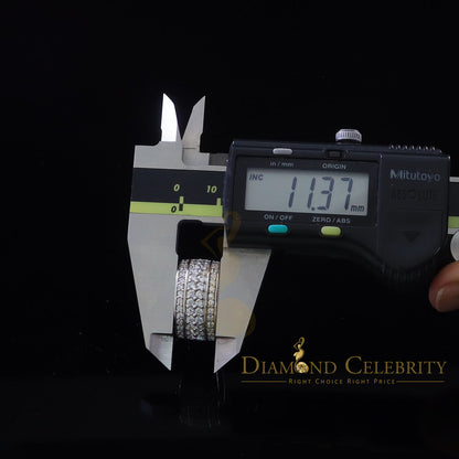 DiamondCelebritees 925 Sterling White Silver 6.0ct Cubic Zirconia Wide Round Women's Ring Size 7.5