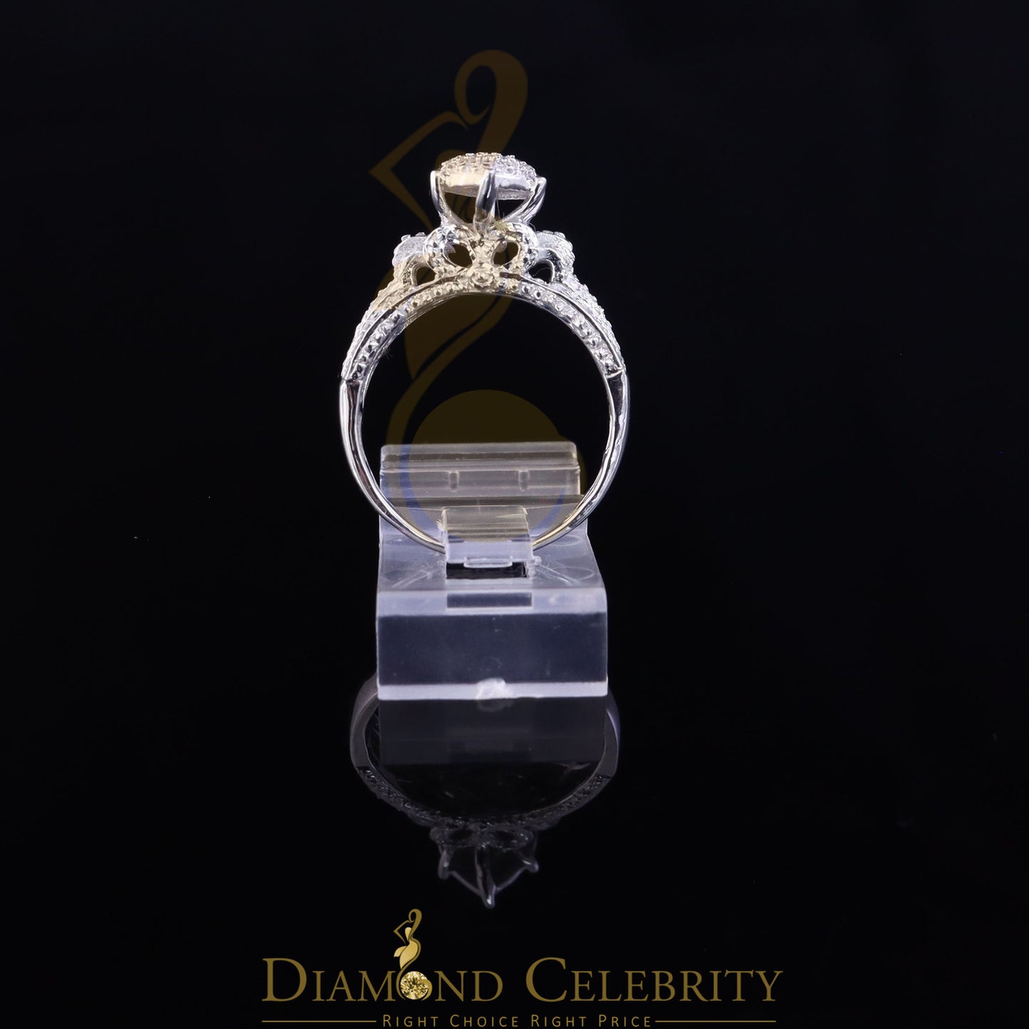 DiamondCelebritees 0.10CT Diamond 925 Sterling White Silver Engagement Marquise Womens Ring Sz 8