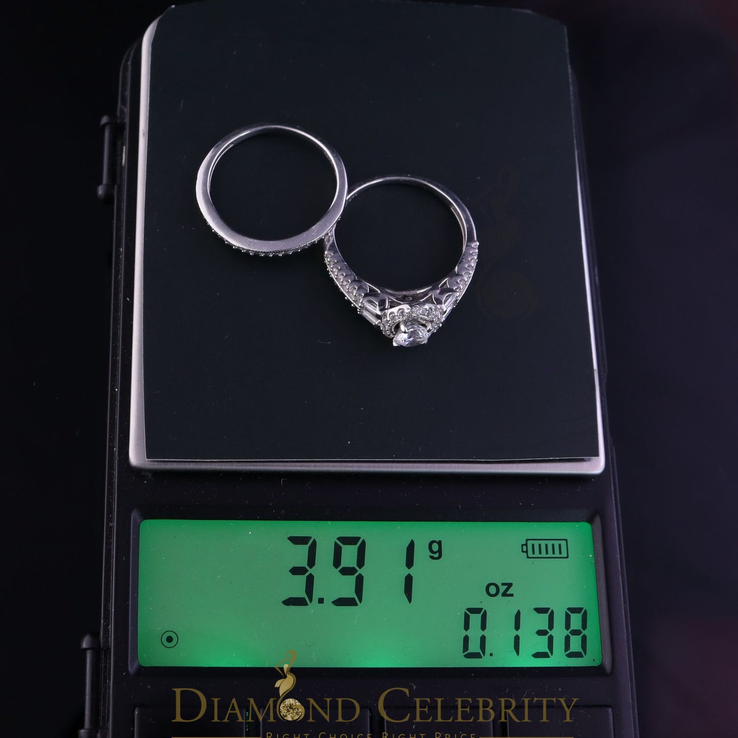 DiamondCelebritees 1.75ct Cubic Zirconia 925 White Silver Men;s/Womens Round Bridal Ring Size 7