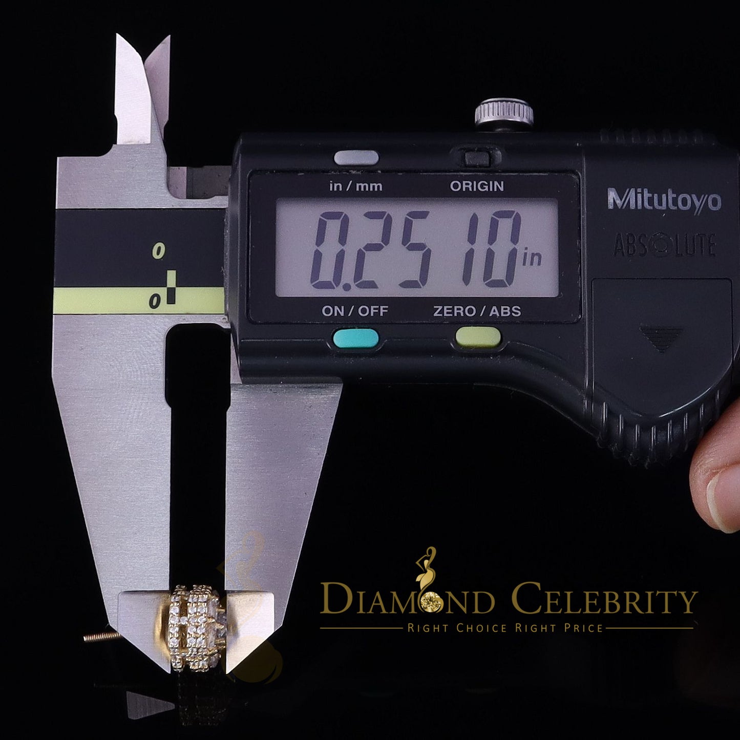 DiamondCelebritees  Round Style Earring 2.00ct Cubic Zirconia 925 Sterling Silver Yellow for He/She