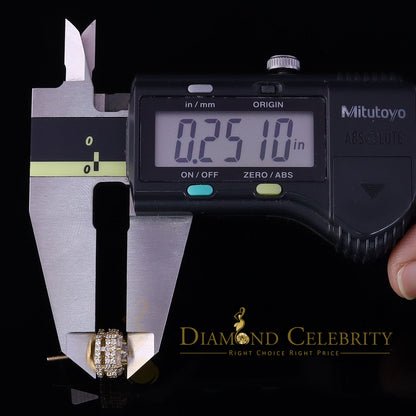 DiamondCelebritees  Round Style Earring 2.00ct Cubic Zirconia 925 Sterling Silver Yellow for He/She