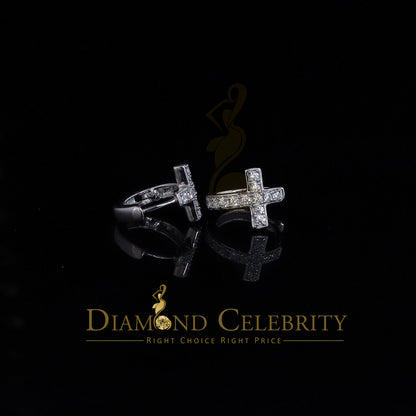 DiamondCelebritees  White 925 Sterling Silver 0.72ct Cubic Zirconia Women's & Men's Hoop Earrings