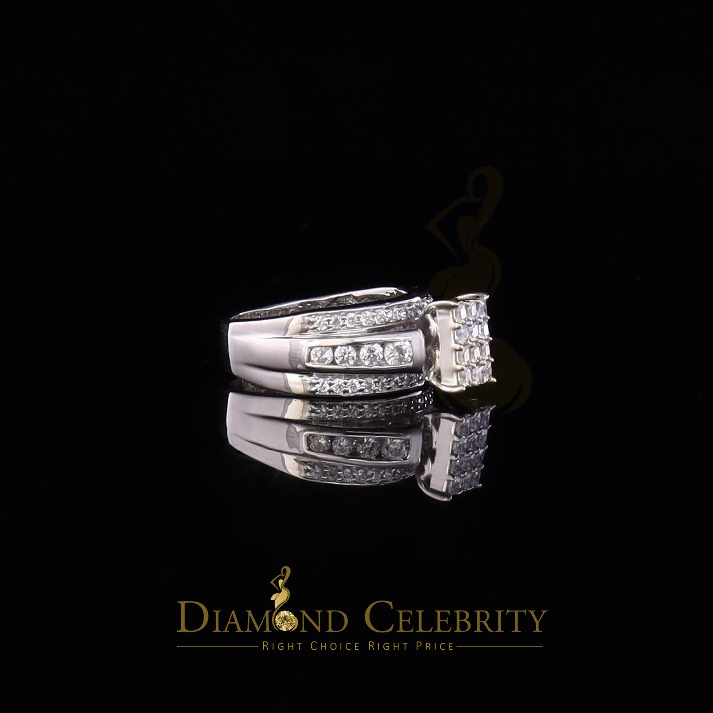 DiamondCelebritees 3.20ct White Cubic Zirconia 925 Silver Cinderella Womens Engagement Ring SZ 8