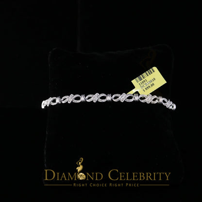 Diamondcelebritees 925 Sterling Silver White Bracelete Size 7 Inch with 0.22CT Genuine Diamonds