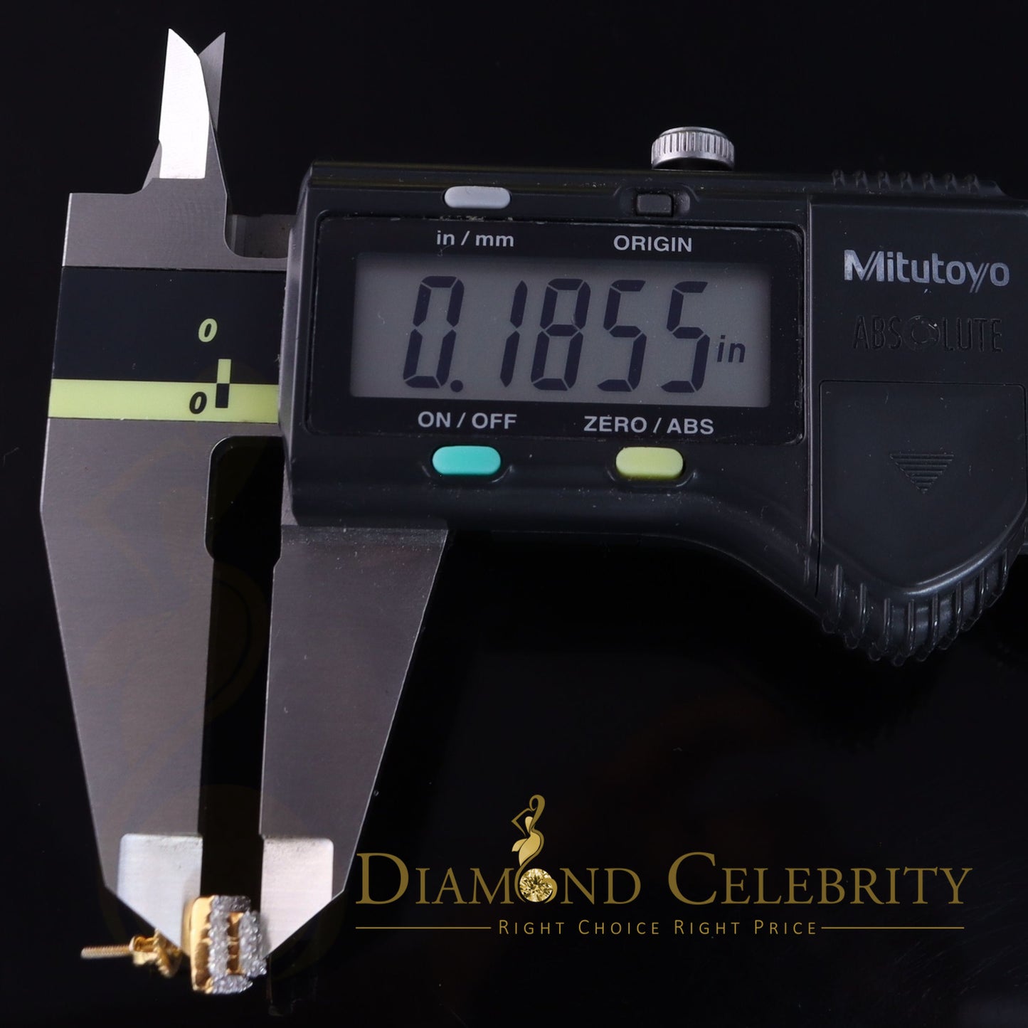 DiamondCelebritees  925 Yellow Starling Silver 0.74ct Cubic Zirconia Square Women's / Men's Earrings