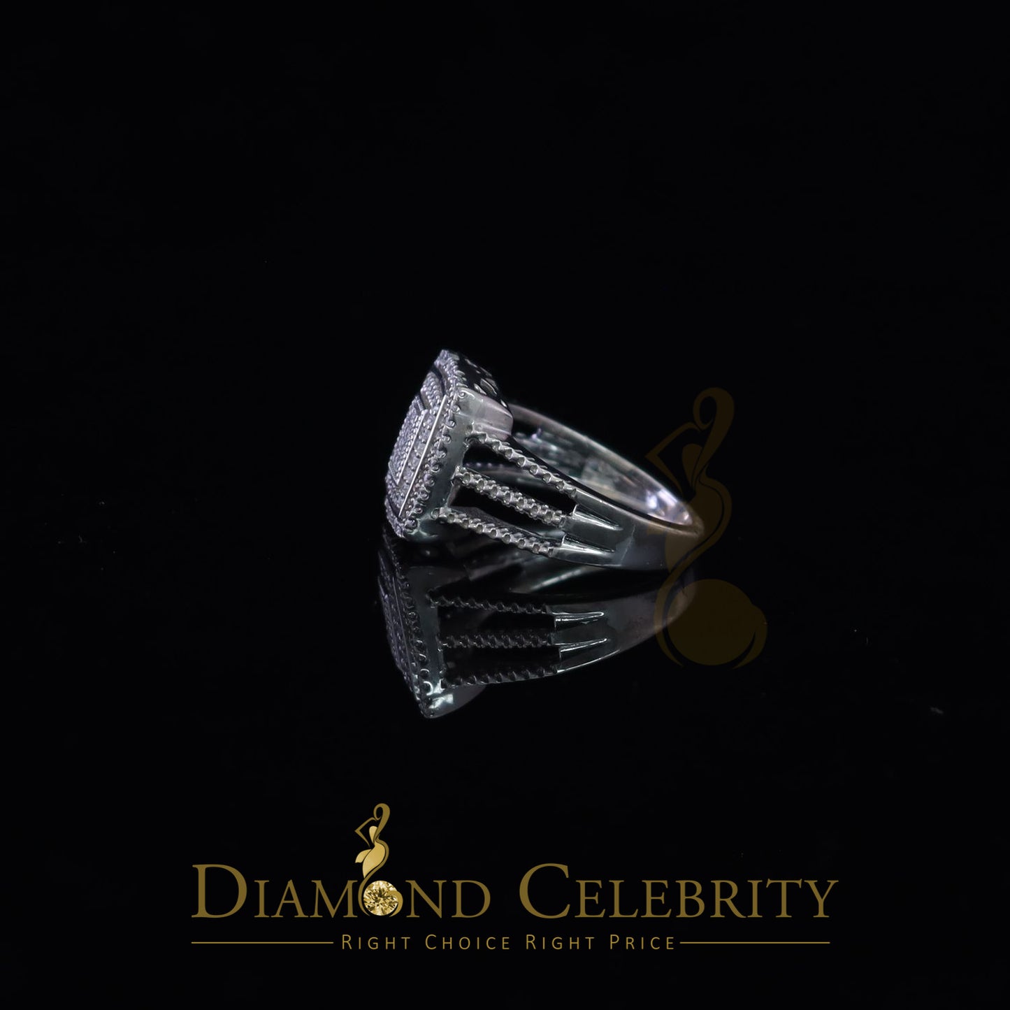 DiamondCelebritees 0.75CT Cubic Zirconia Sterling White Silver Round Engagement Women's Ring Size 7