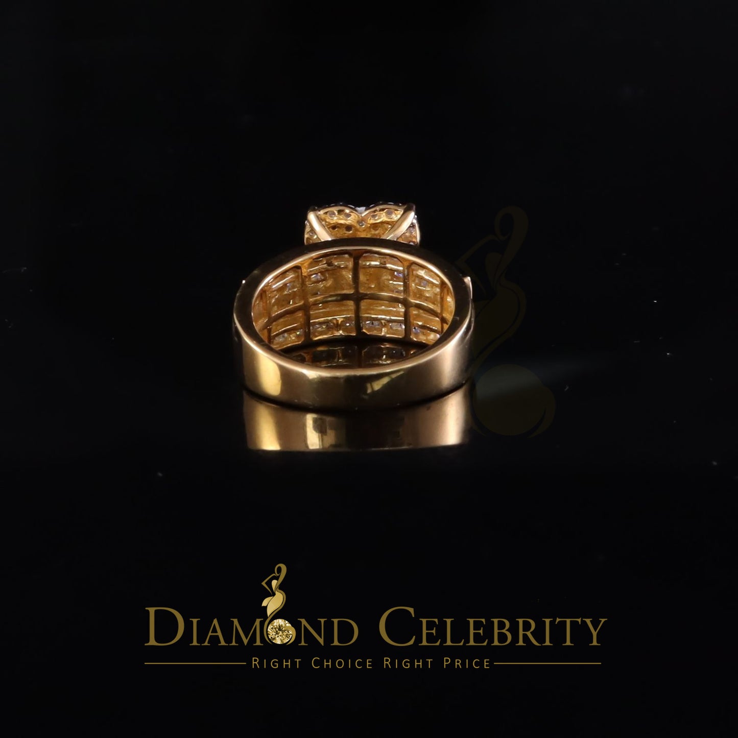 DiamondCelebritees New Women Heart Cindarella Ring 925 Yellow Silver1.20ct VVS D Clr.Moissanite SZ7