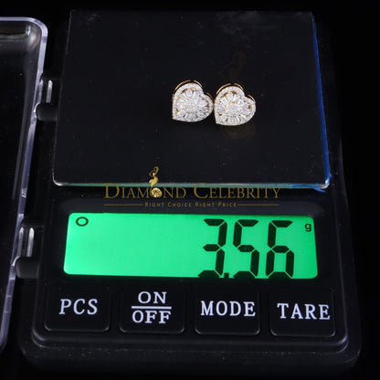 DiamondCelebritees 925 Yellow Silver 1.00ct VVS 'D' Baguette Moissanite Stud Earring Men's/Womens