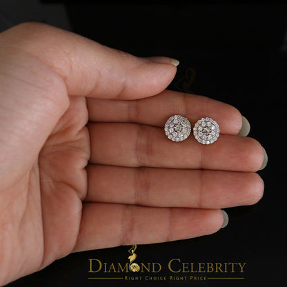 DiamondCelebritees  925 Yellow Sterling Silver 1.86ct Cubic Zirconia Round Women's Stud Earrings