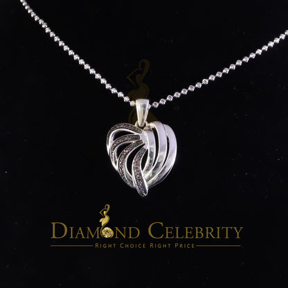 DiamondCelebritees White Heart Shape looking 925 Sterling Silver Pendant 0.22ct Cubic Zirconia