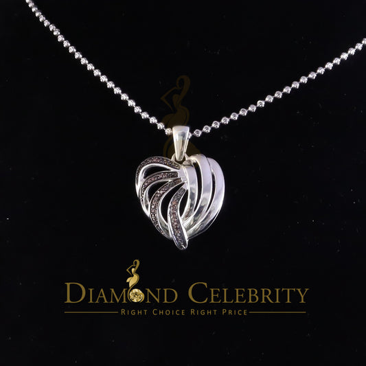 DiamondCelebritees White Heart Shape looking 925 Sterling Silver Pendant 0.22ct Cubic Zirconia