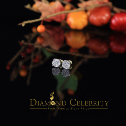 DiamondCelebritees  925 Yellow Sterling Silver 0.74ct Cubic Zirconia Round Women's Stud Earrings