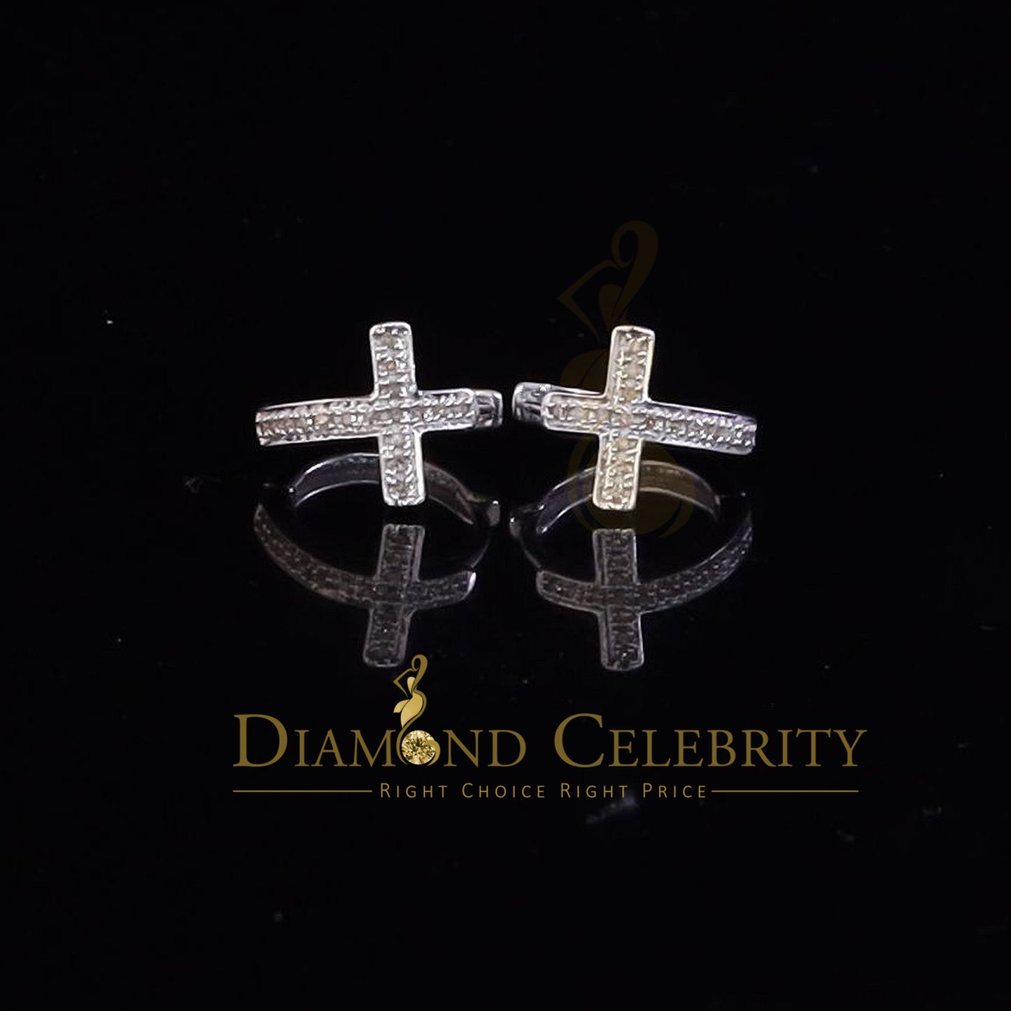 DiamondCelebritees 0.15ct Diamond 925 Sterling Silver White Hoop Stud Earring For Men's / Women's