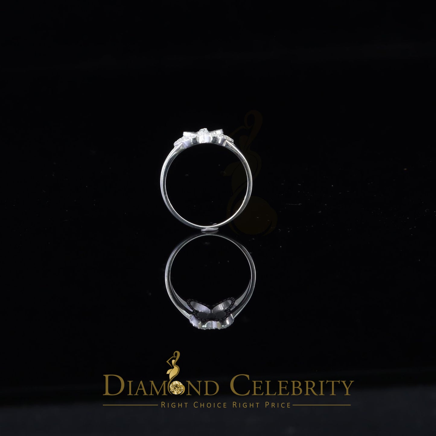 DiamondCelebritees Religious White Butterfly 925 Silver CZ Mother Mary Women's Ring Size 9.5